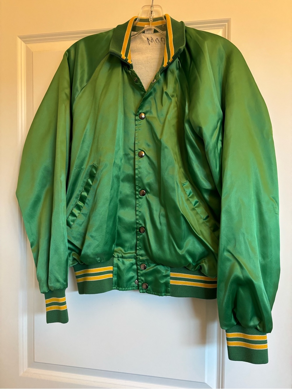 Retro County Fair & Rodeo Green Satin Jacket - Picture 2 of 4